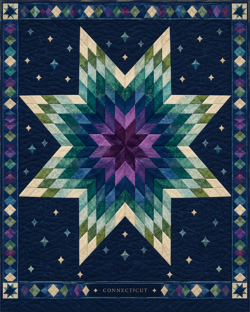 Connecticut Night Stars quilt blanket design