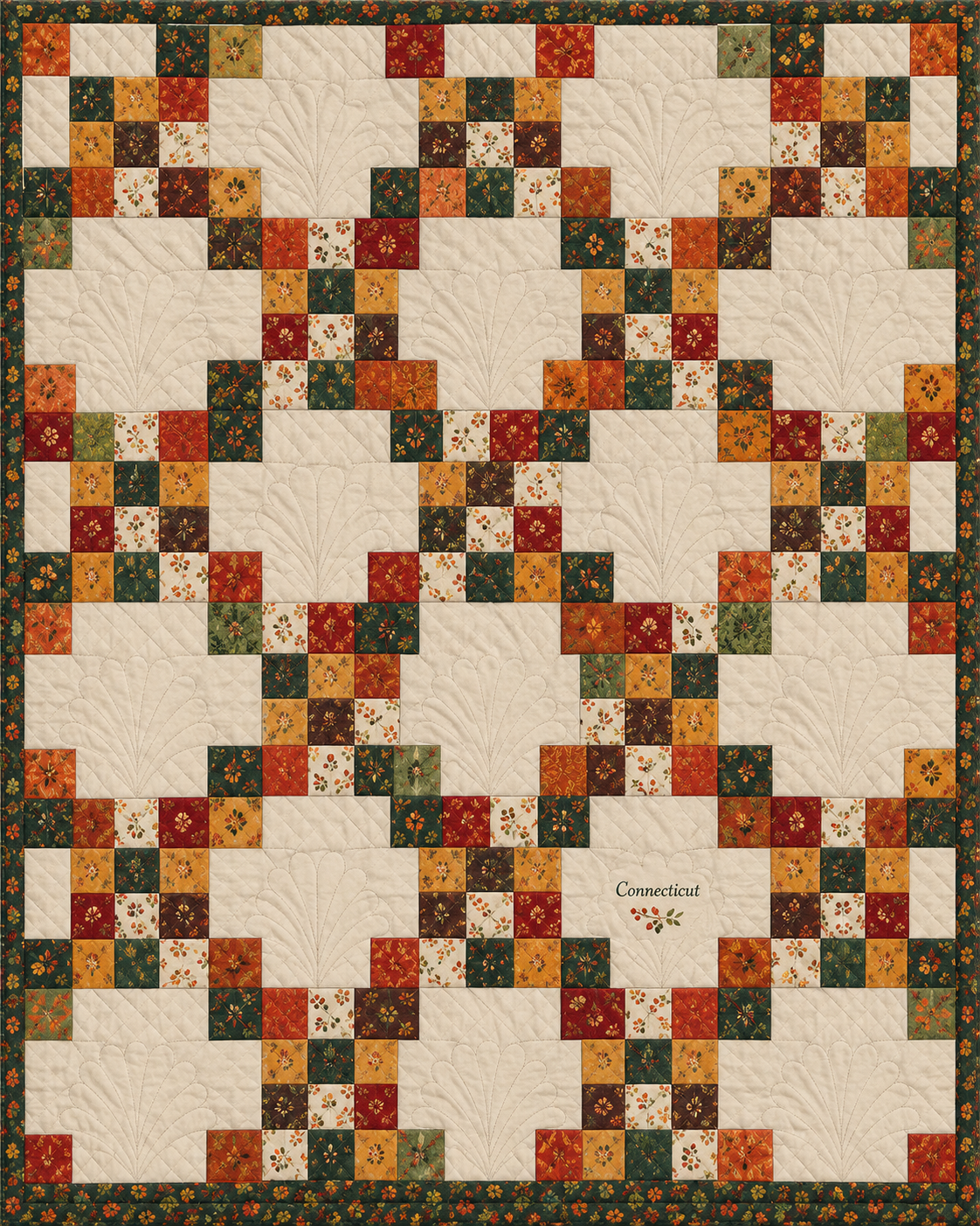 Connecticut Harvest Chain quilt blanket design