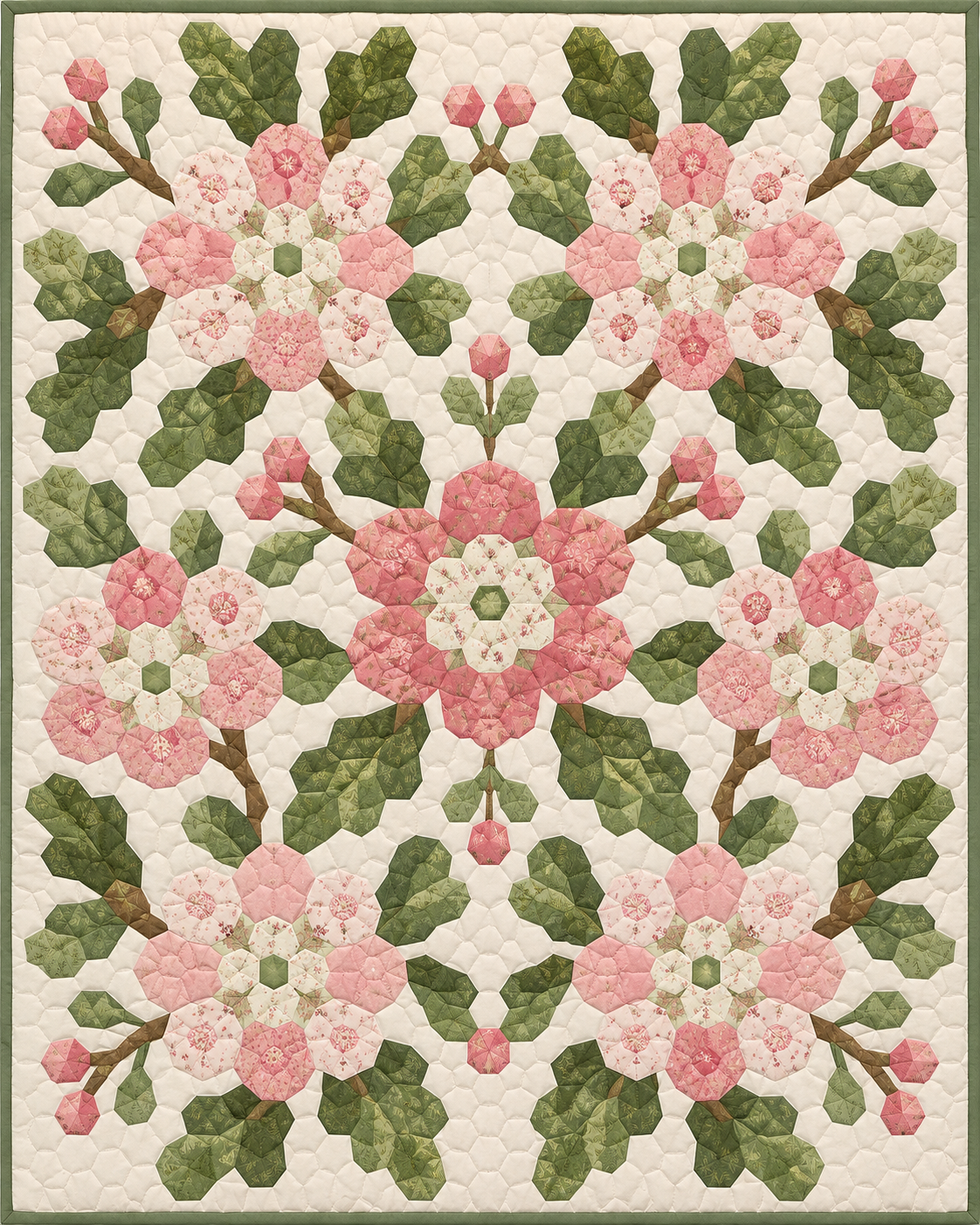 Connecticut Garden Hexagons quilt blanket design