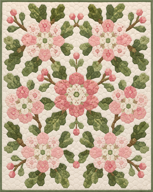 Connecticut Garden Hexagons quilt blanket design