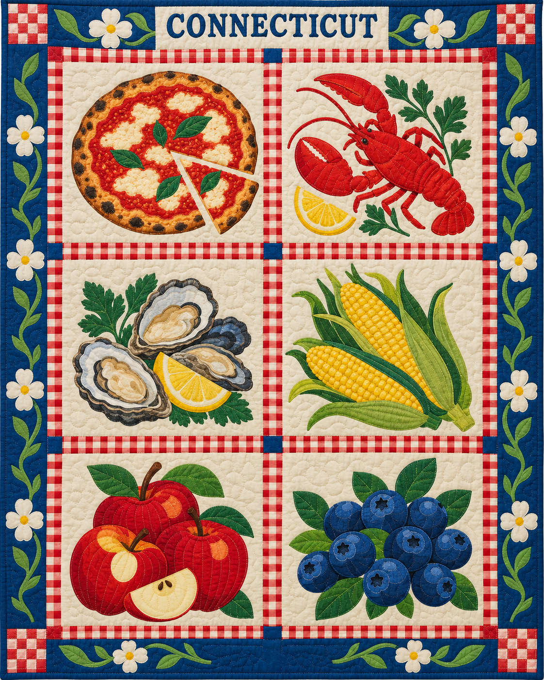 Connecticut Local Table quilt blanket design