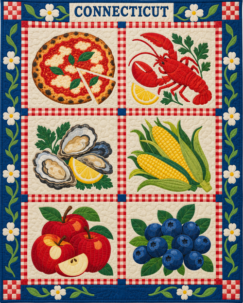Connecticut Local Table quilt blanket design