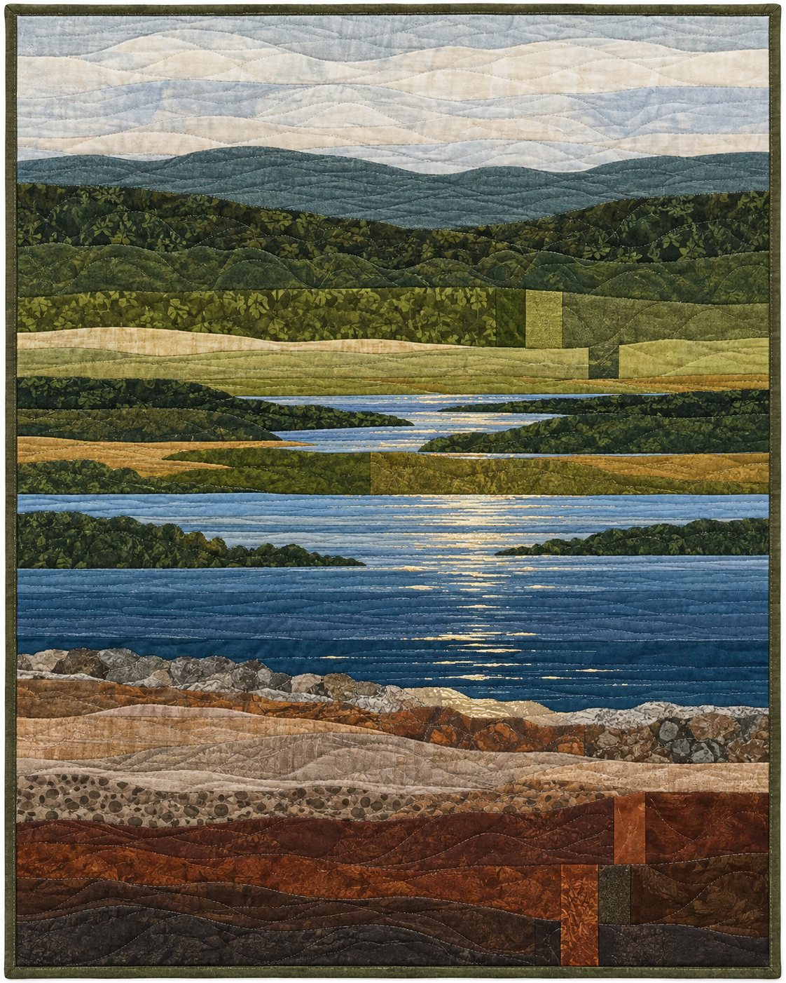 Connecticut Landscape Strata quilt blanket design