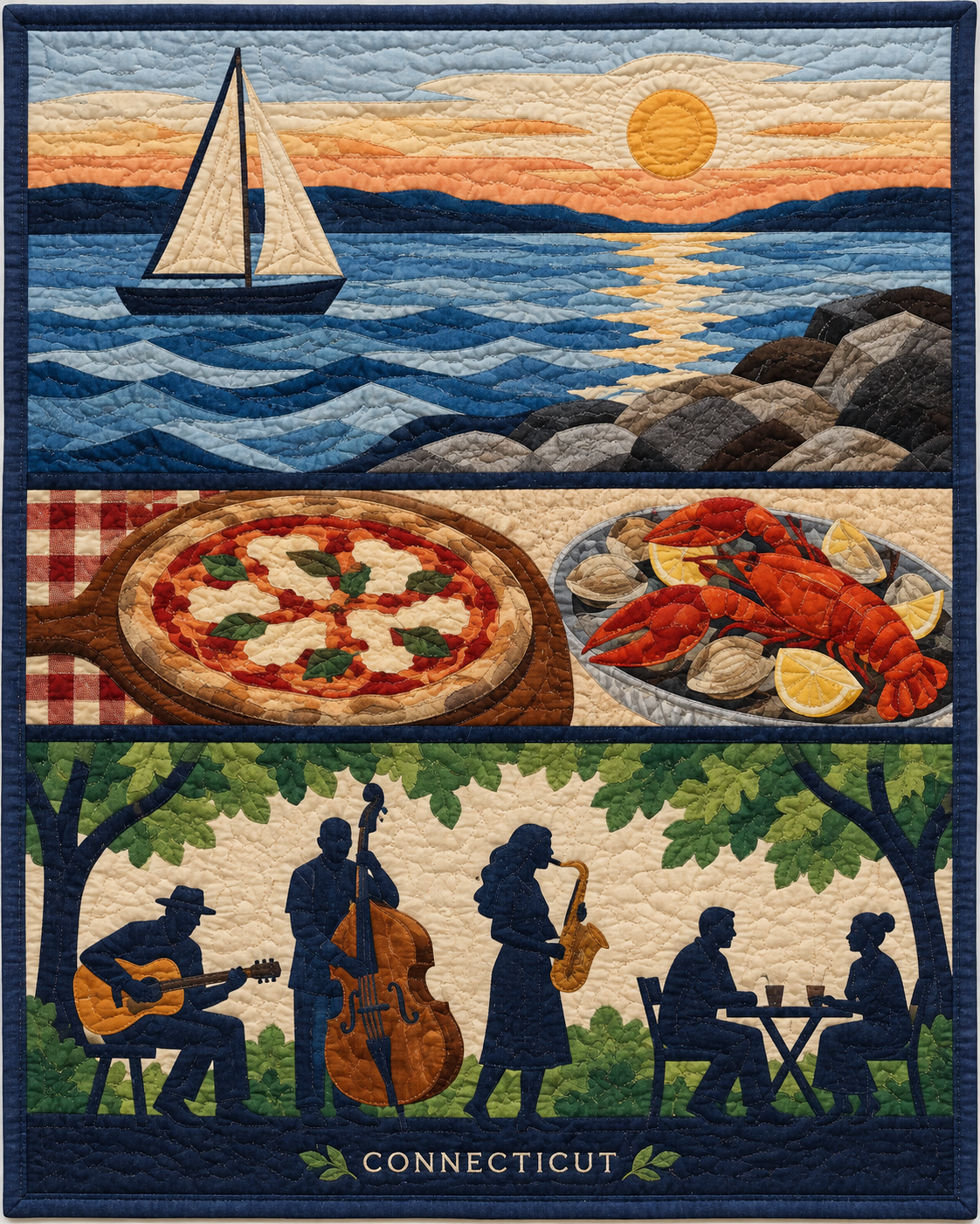Connecticut Music and Gathering quilt blanket design