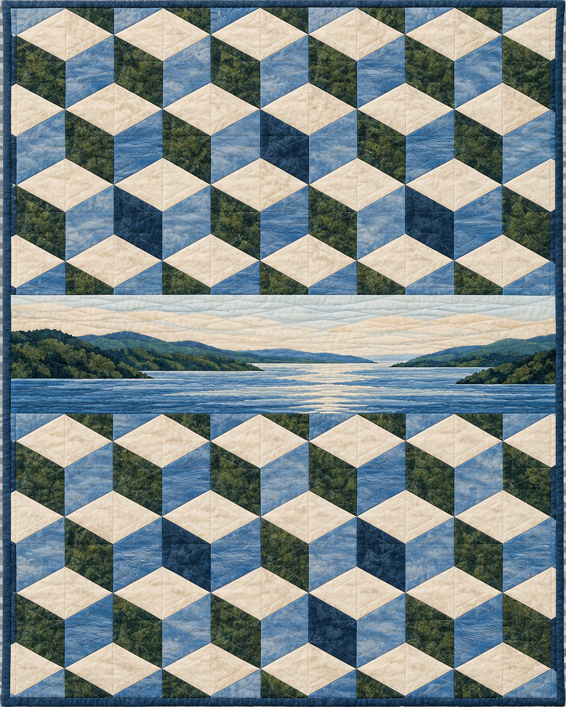 Connecticut Diamond Horizon quilt blanket design
