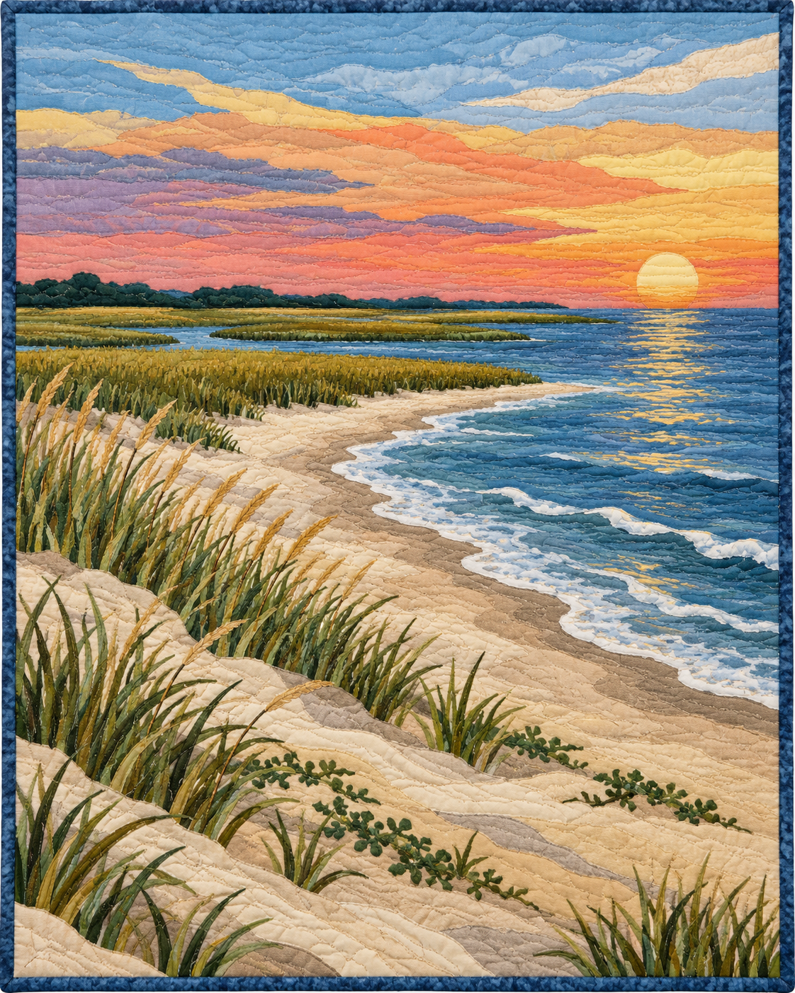 Delaware River Landscape quilt blanket design