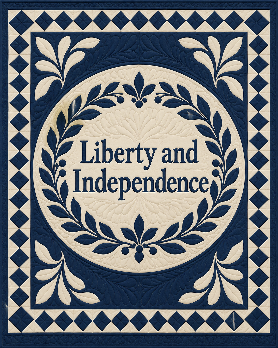Delaware Motto Medallion quilt blanket design