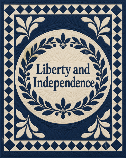 Delaware Motto Medallion quilt blanket design