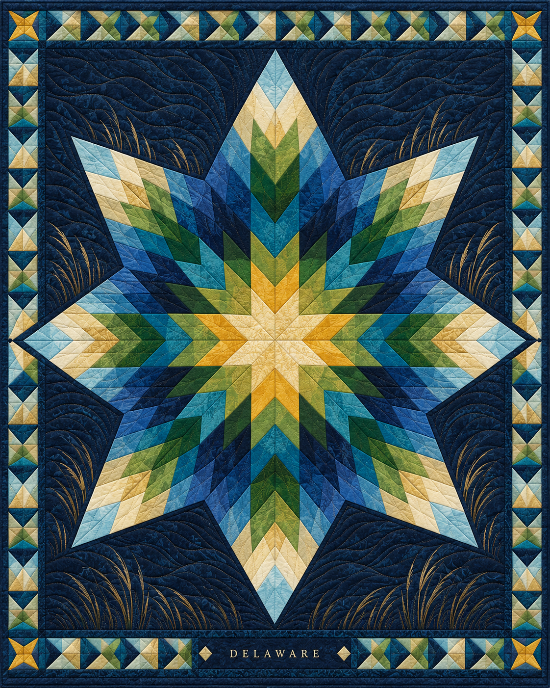 Delaware Night Stars quilt blanket design