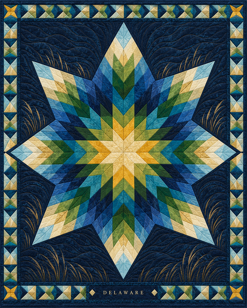 Delaware Night Stars quilt blanket design