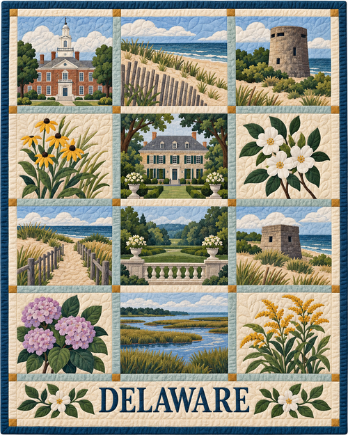 Delaware Heritage Album quilt blanket design