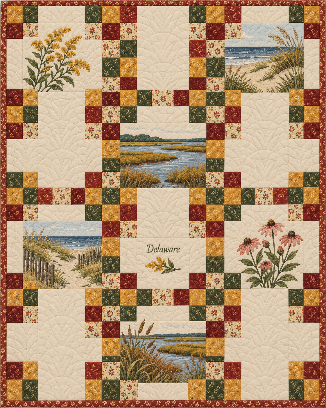 Delaware Harvest Chain quilt blanket design
