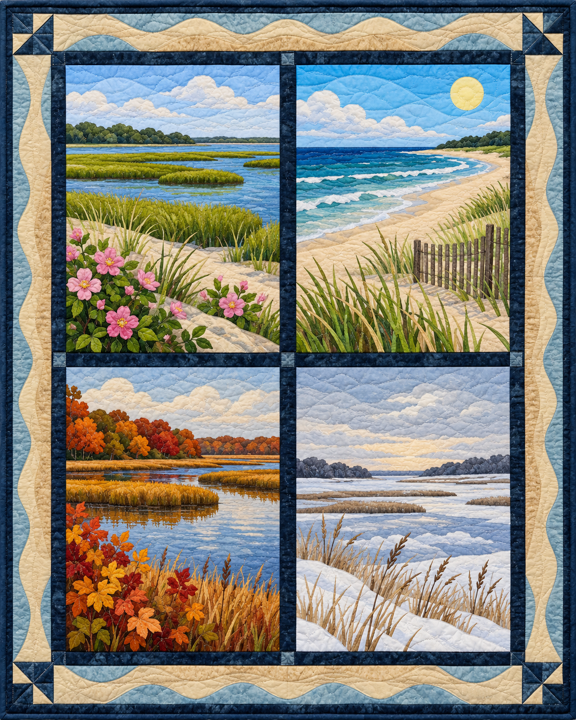 Delaware Seasonal Windows quilt blanket design
