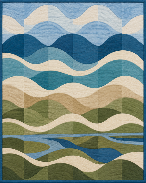 Delaware Rolling Curves quilt blanket design