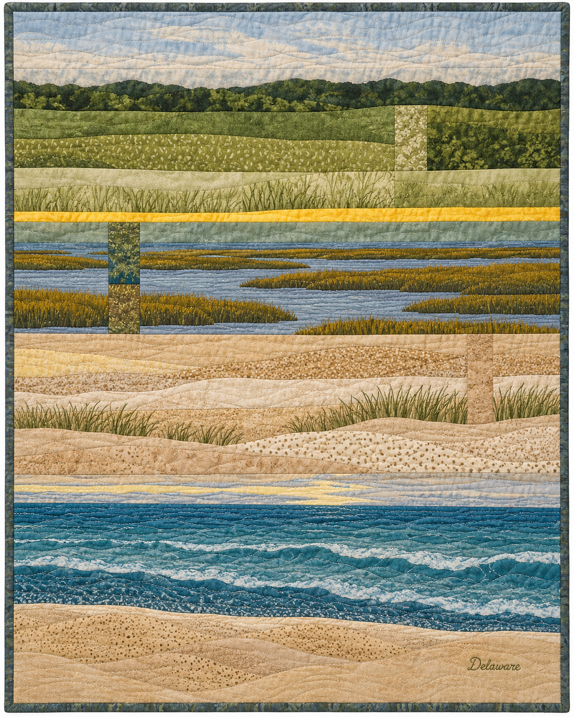 Delaware Landscape Strata quilt blanket design