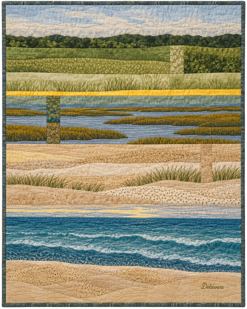 Delaware Landscape Strata quilt blanket design