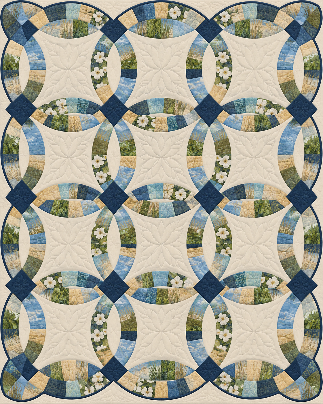 Delaware Ribbon Rings quilt blanket design