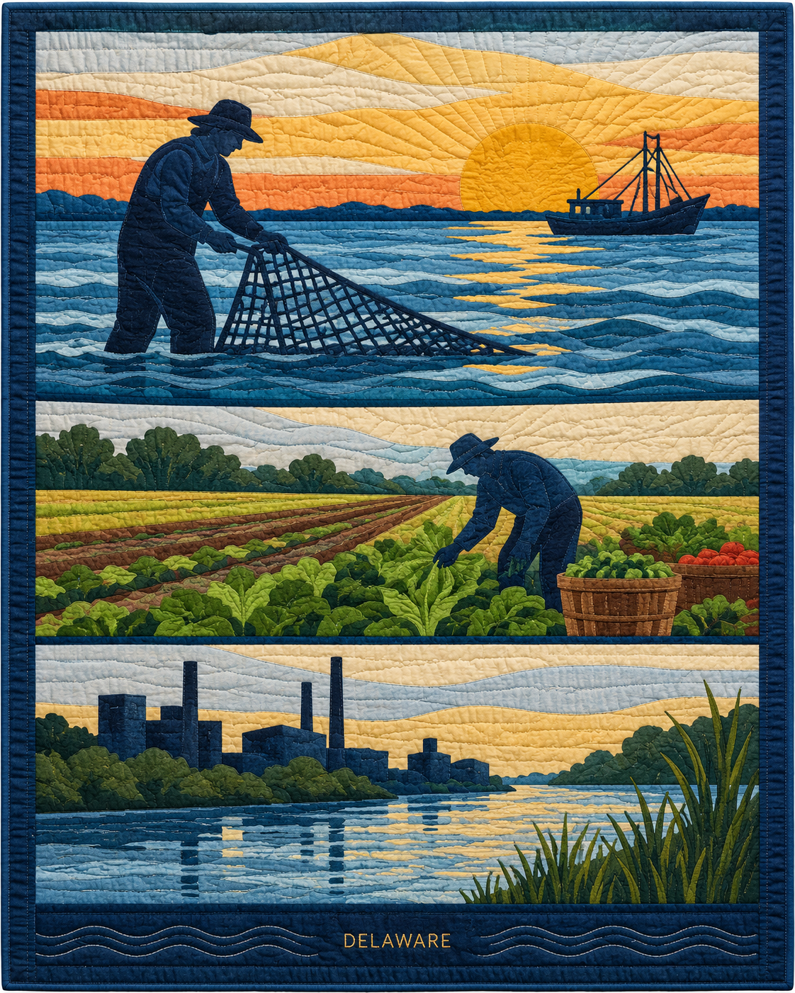 Delaware Music and Gathering quilt blanket design