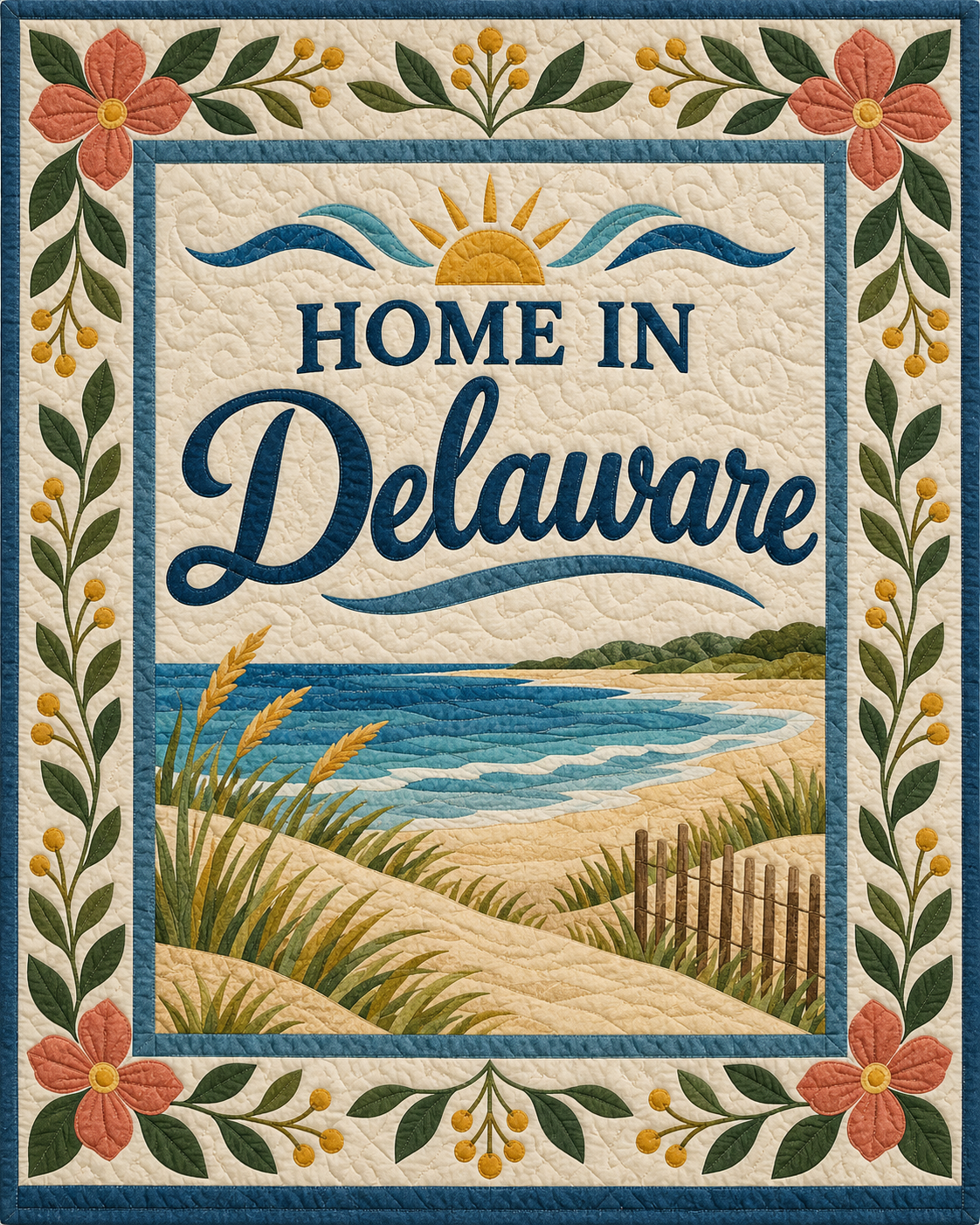 Delaware Home Saying quilt blanket design