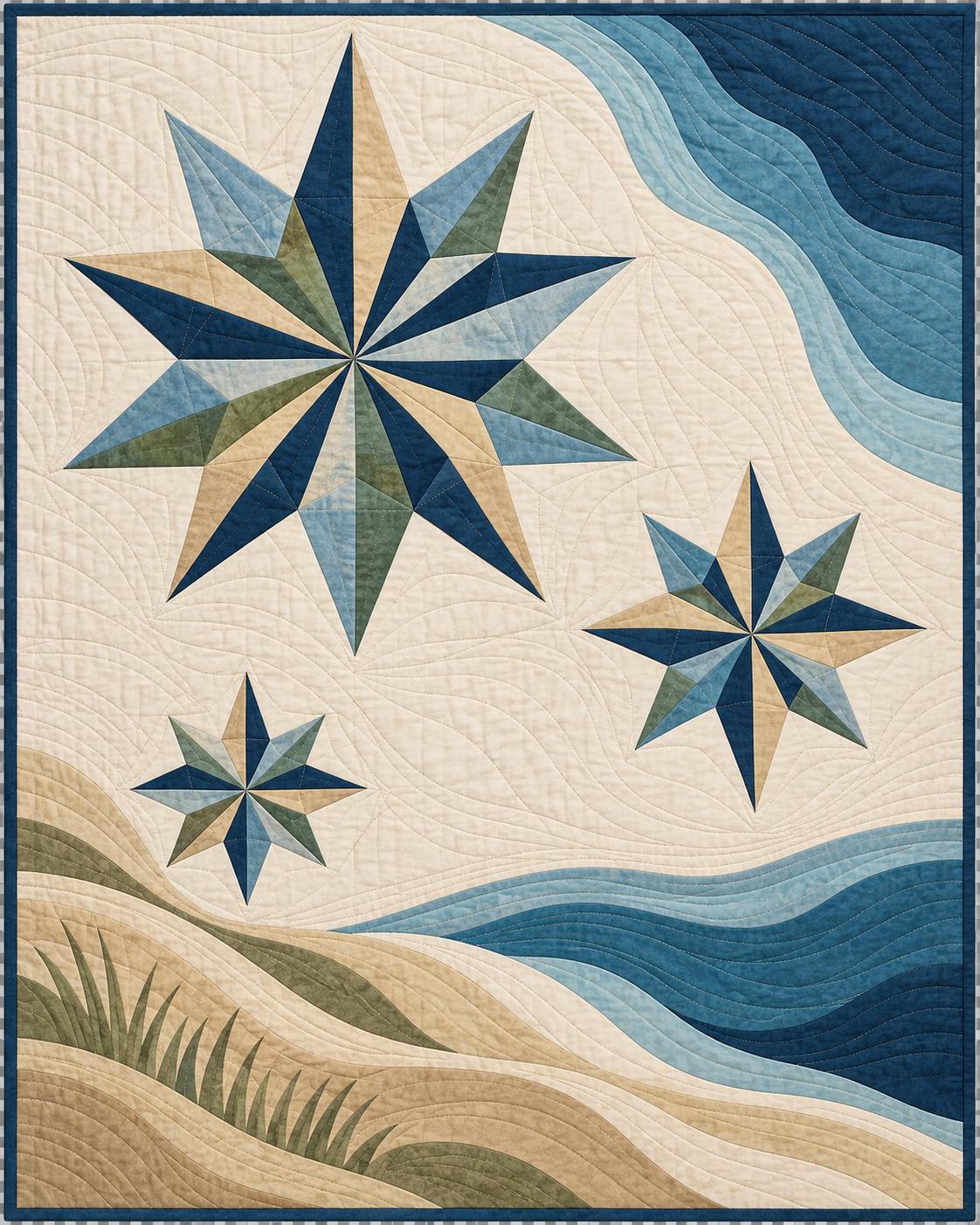 Delaware Modern Compass quilt blanket design