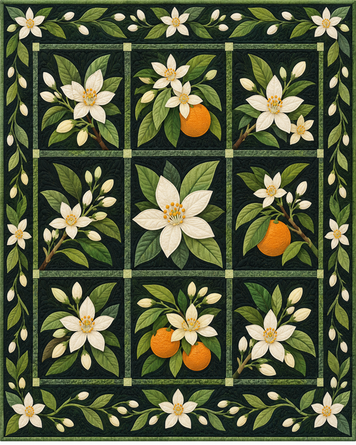 Florida Flower Garden quilt blanket design