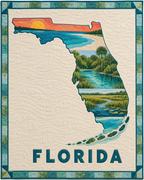Florida State Silhouette quilt blanket design