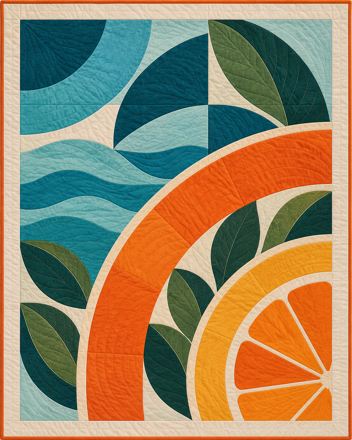 Florida Morning Orchard quilt blanket design