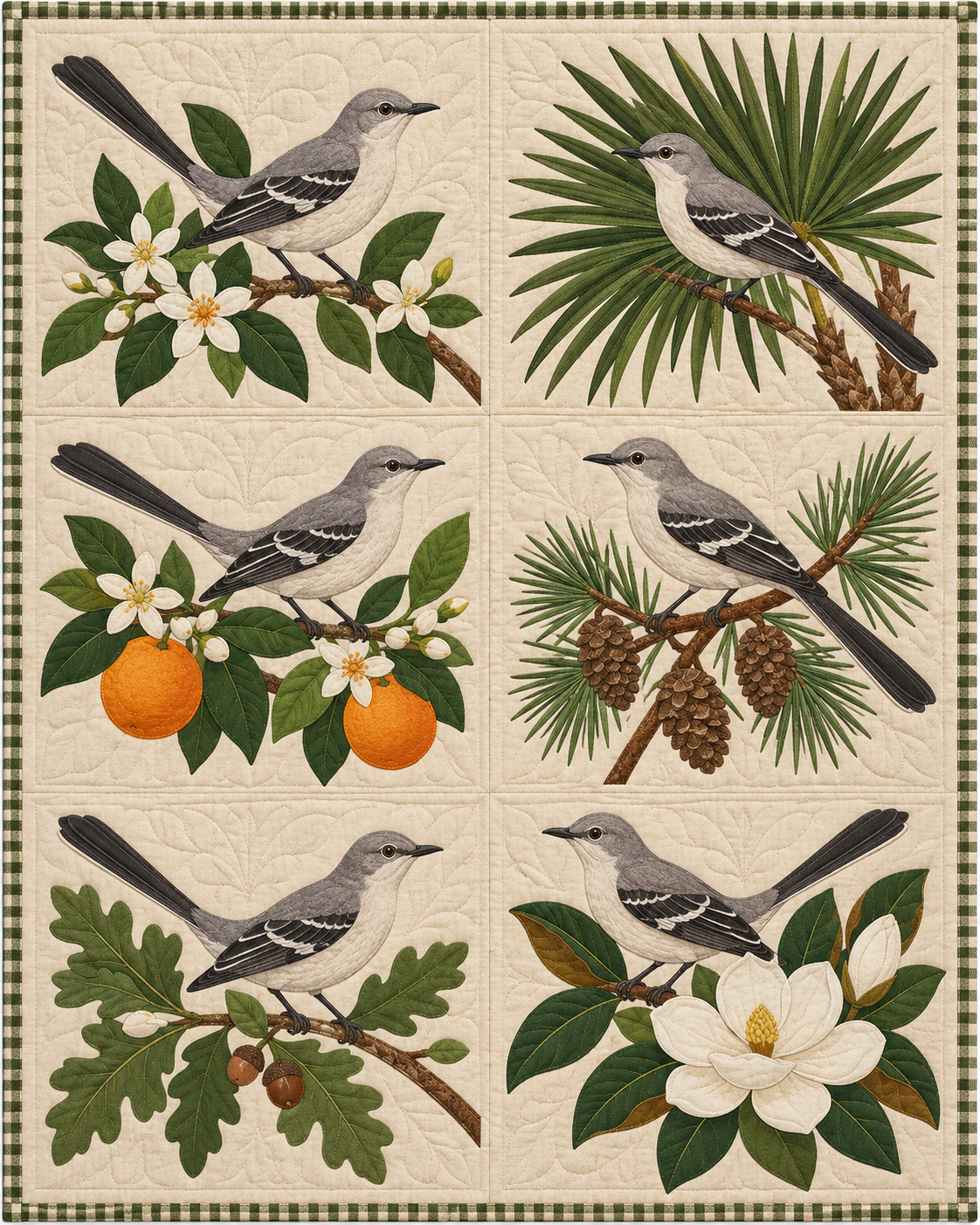 Florida Birdsong quilt blanket design