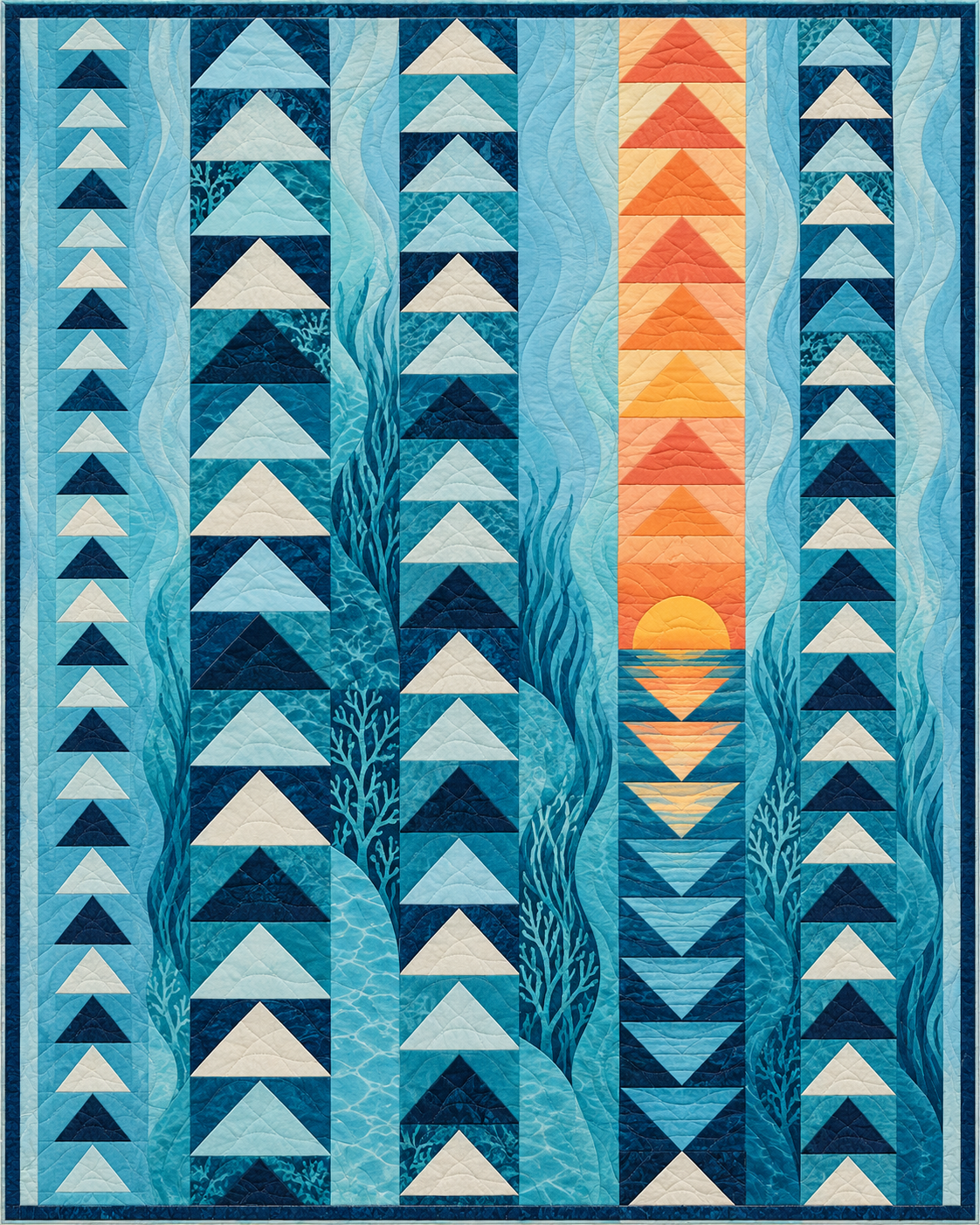 Florida Waterway Geese quilt blanket design