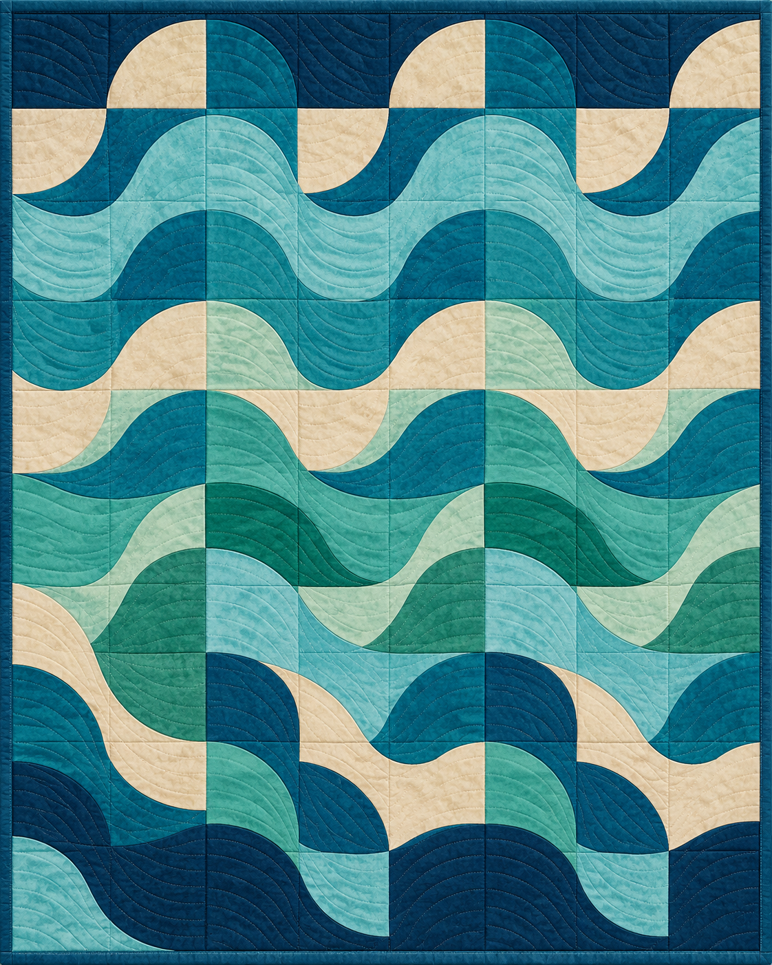 Florida Rolling Curves quilt blanket design