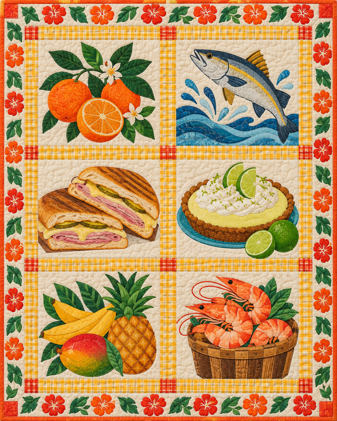 Florida Local Table quilt blanket design