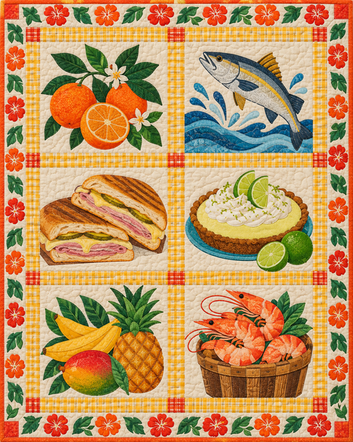 Florida Local Table quilt blanket design