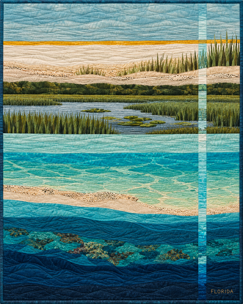 Florida Landscape Strata quilt blanket design