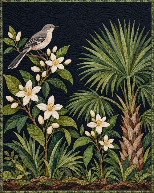 Florida Wildflower Meadow quilt blanket design