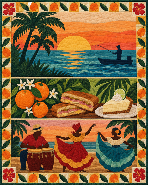Florida Music and Gathering quilt blanket design