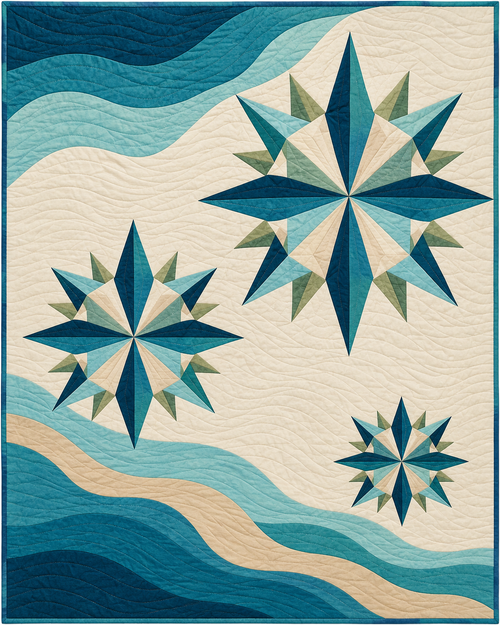 Florida Modern Compass quilt blanket design