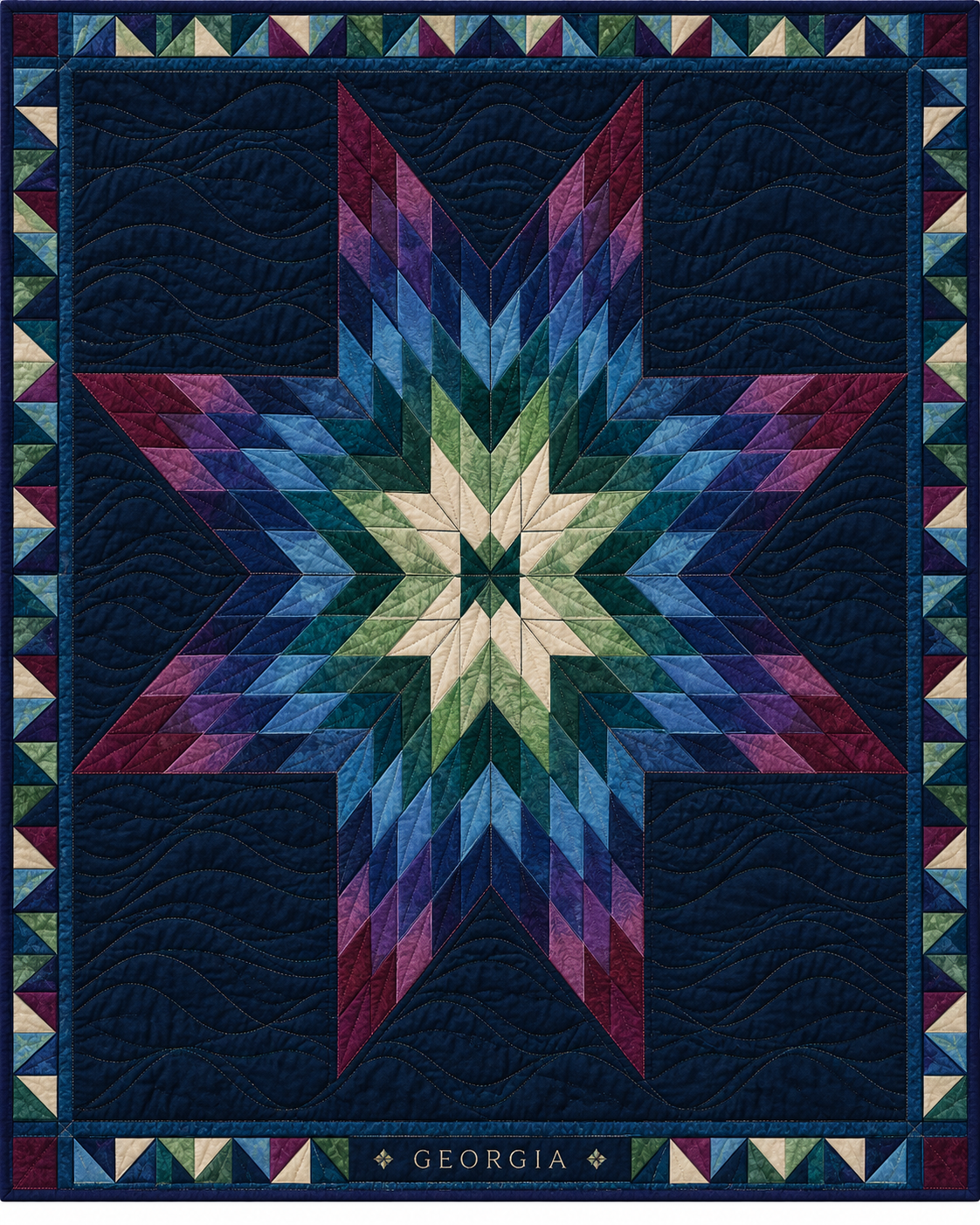 Georgia Night Stars quilt blanket design