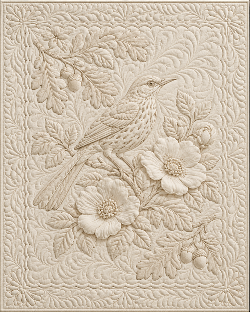 Georgia Botanical Whitework quilt blanket design