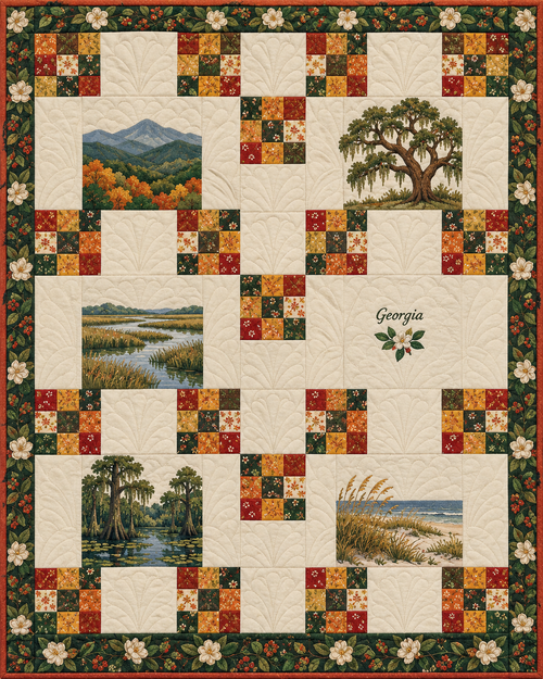 Georgia Harvest Chain quilt blanket design