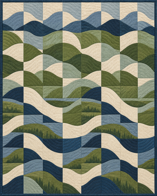 Georgia Rolling Curves quilt blanket design