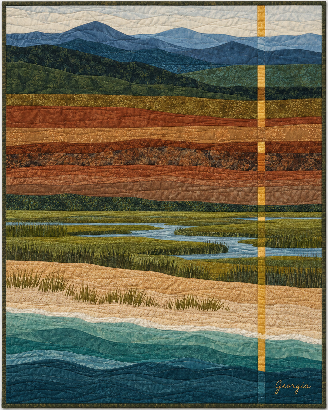 Georgia Landscape Strata quilt blanket design