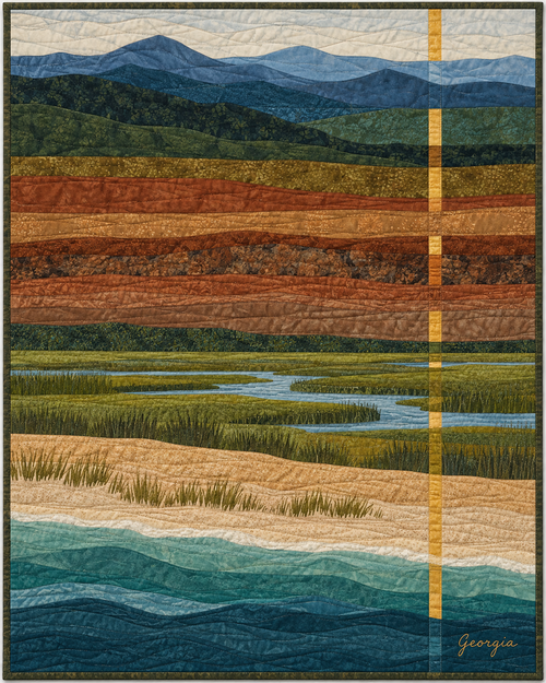 Georgia Landscape Strata quilt blanket design