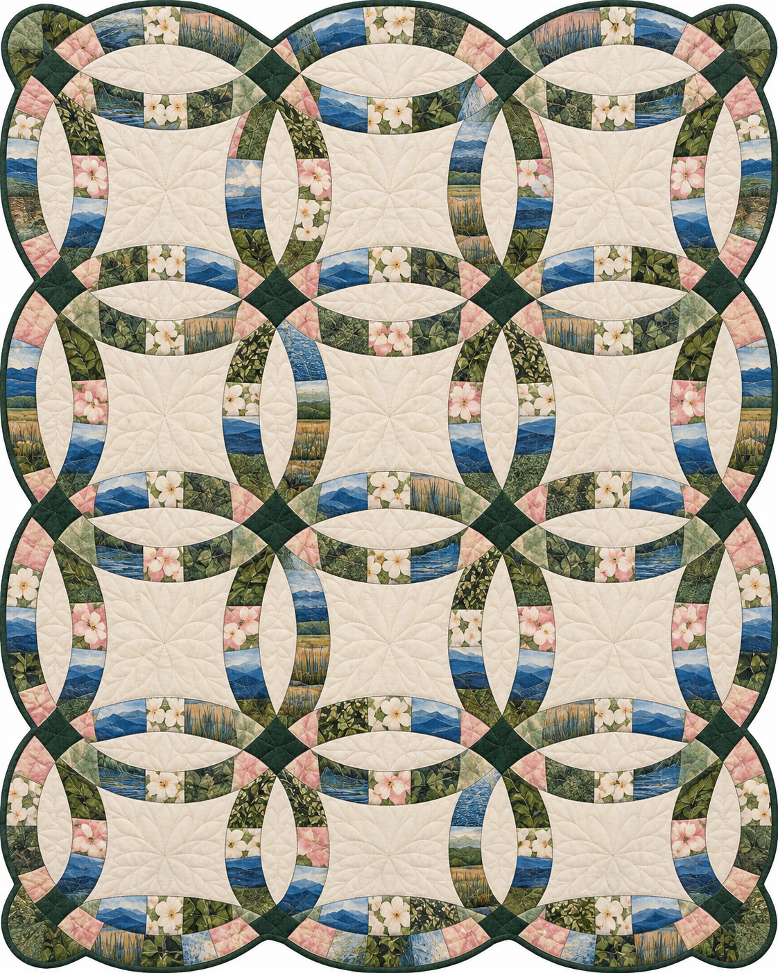 Georgia Ribbon Rings quilt blanket design