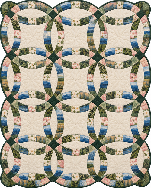 Georgia Ribbon Rings quilt blanket design