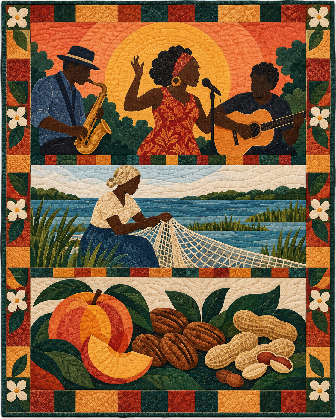 Georgia Music and Gathering quilt blanket design