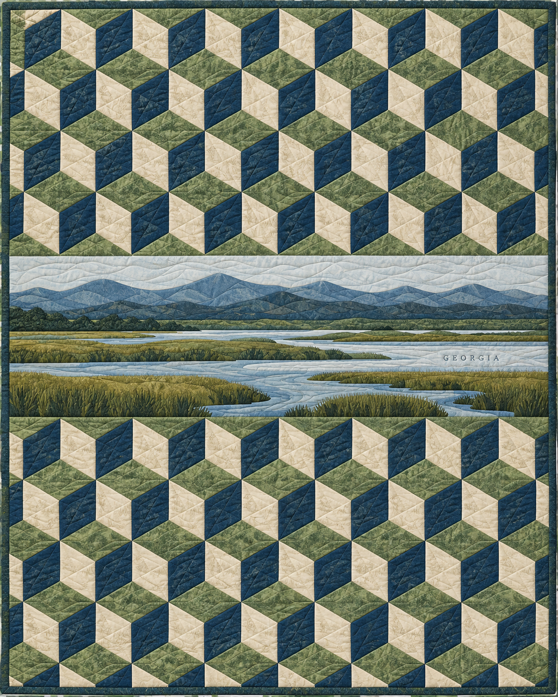 Georgia Diamond Horizon quilt blanket design