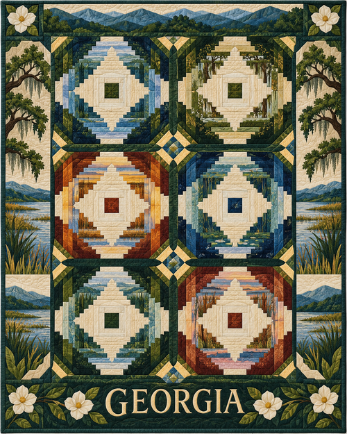 Georgia Pineapple Radiance quilt blanket design