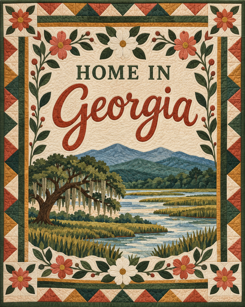 Georgia Home Saying quilt blanket design