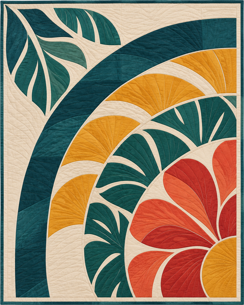 Hawaii Morning Orchard quilt blanket design