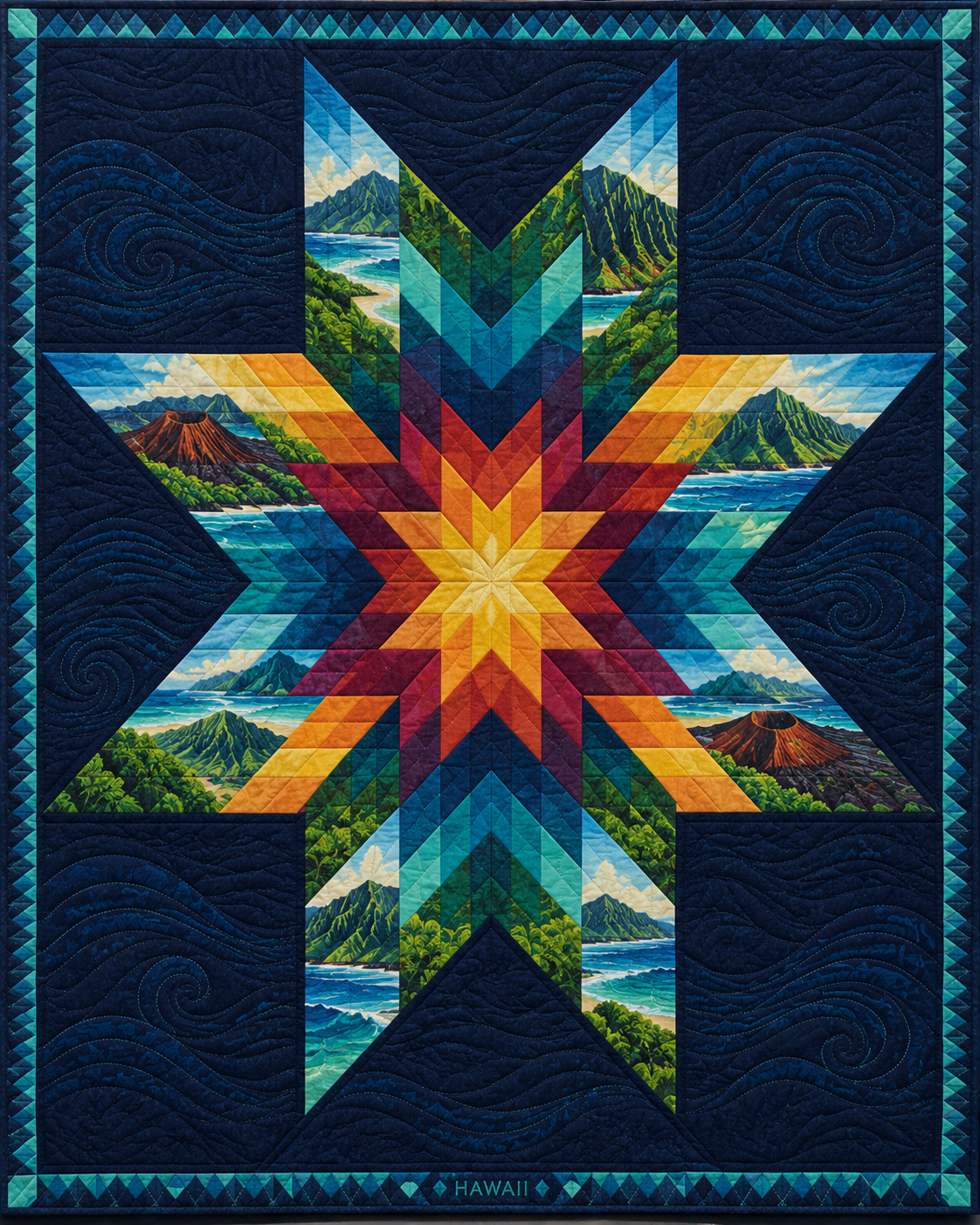 Hawaii Night Stars quilt blanket design